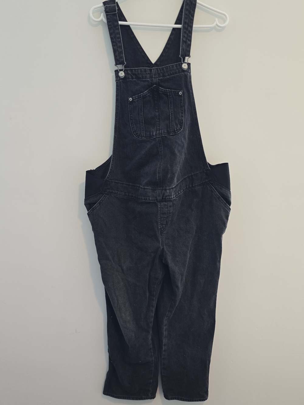 Old Navy Black Denim Bib Maternity Overalls Jumpsuit